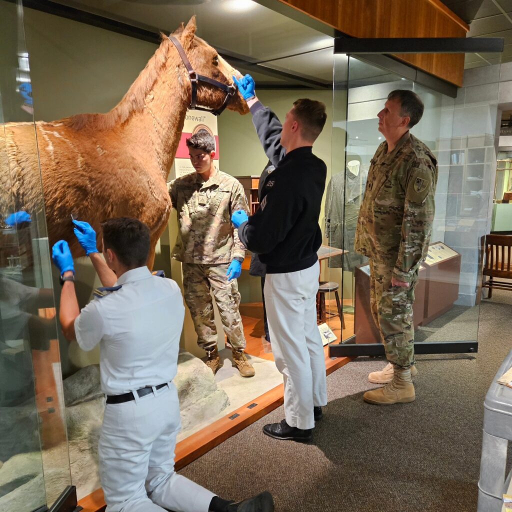 Cadets test Little Sorrell as part of a chemistry class.