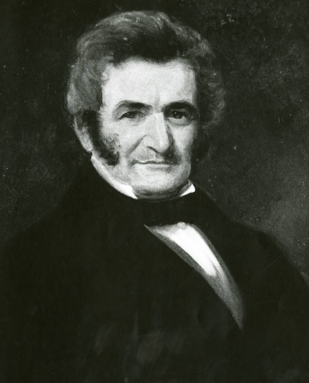 Photograph of the portrait of Claudius Crozet, first President of the VMI Board of Visitors, 1837-1845.  The original portrait is located in the VMI Museum.